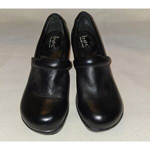 BOC Born Concept "Peggy" Black Leather Clogs, Size 8 *Fits Like a 7.5